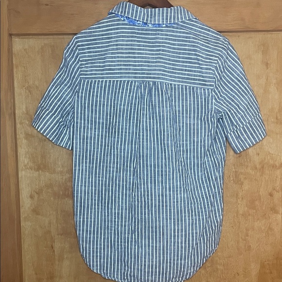 CASA CABANA Blue Striped Button Down Shirt 100%Cotton - Picture 9 of 13